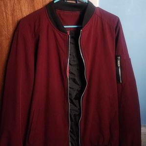 Hollister Burgundy Bomber Jacket (XL)